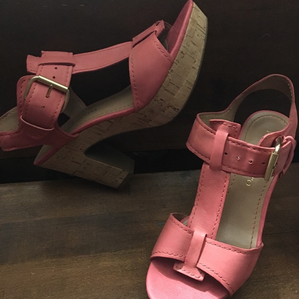 Chunky cork bottom Franco Sarto leather sandals 8M